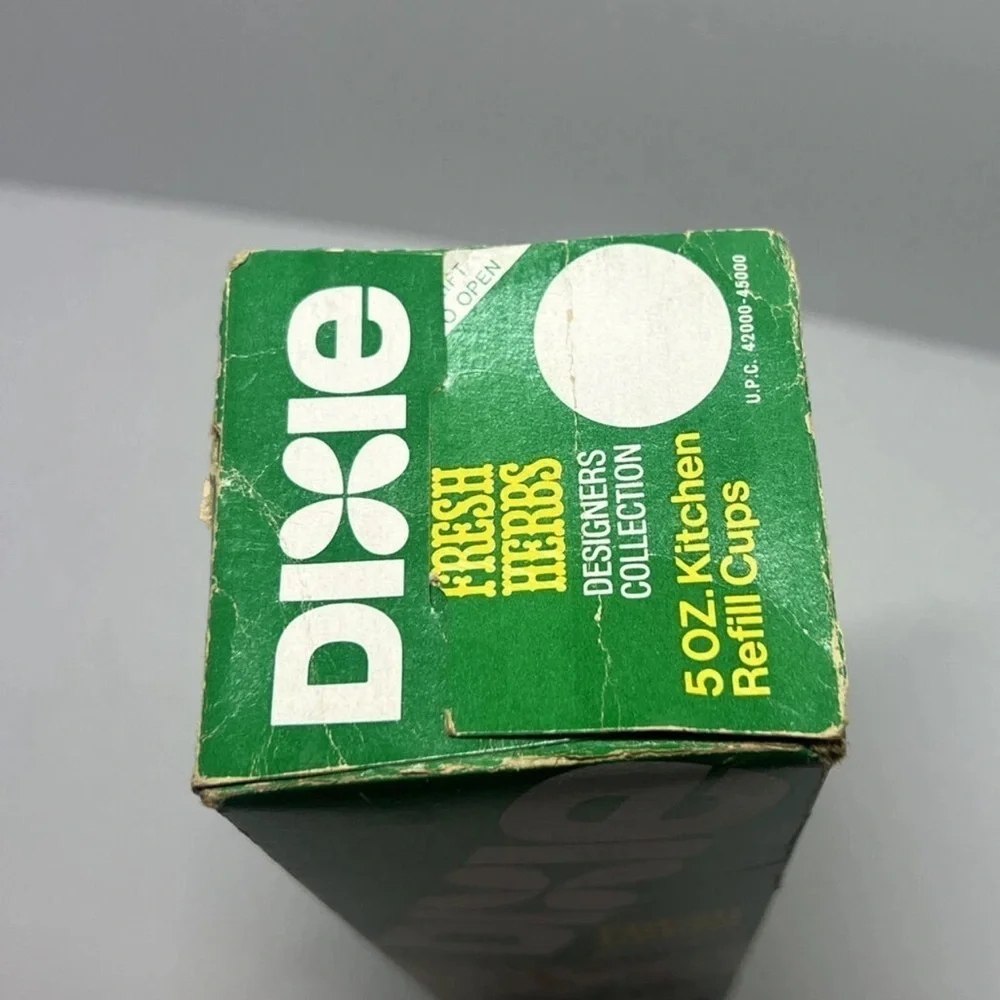 Vintage DIXIE Cups 5oz Refills Fresh Herbs 50 Count Colorful Flowers Bathroom